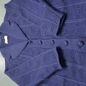 JAYS, Fully Fashioned Vintage 100% virgin wool. Royal blue cardigan. MED…